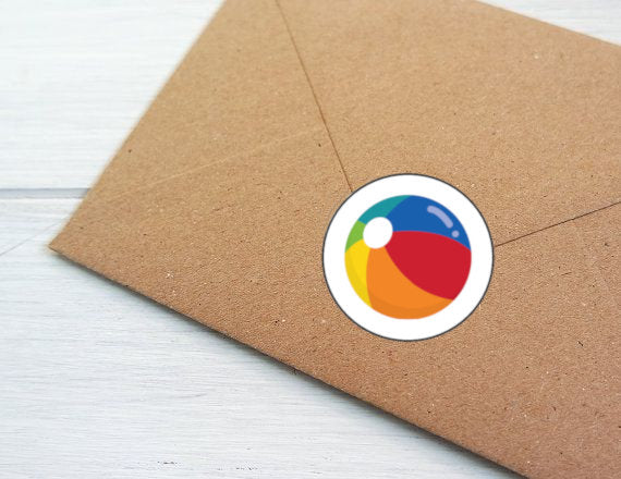 Summer Beach Seashell Envelope Seals Labels Stickers, 48 Personalized Stickers!