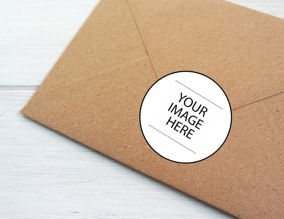 50 Personalised Round Envelope Seals / Stickers / Labels for