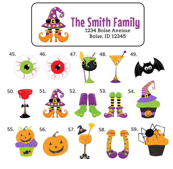 Halloween Address Labels Stickers, 30 personalized labels!