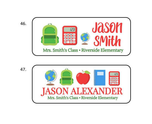 Teacher School Name Labels Stickers, 30 personalized address labels!