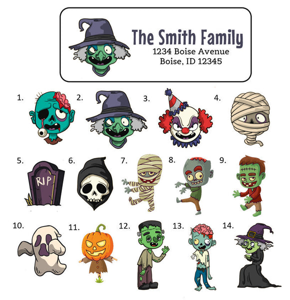 Halloween Address Labels Stickers, 30 personalized labels!