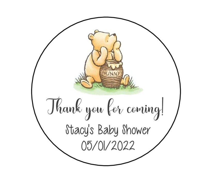 Pooh Bear Stickers, Pooh Bear Baby Shower Labels, Thanks for Coming St – The Label Palace pooh-bear-stickers-pooh-bear-baby-shower-labels-thanks-for-coming-st-the-label-palace
