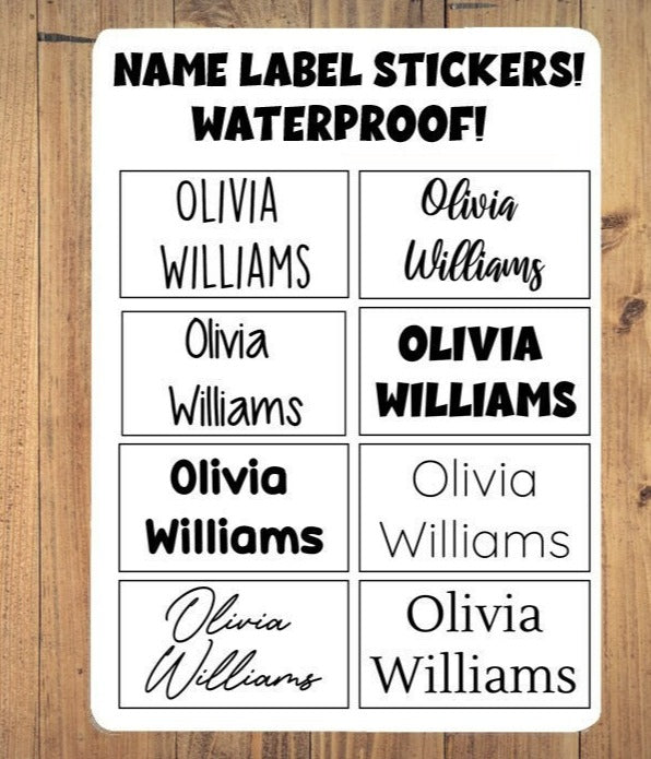 White Name Stickers, Waterproof Labels, School Supply Labels