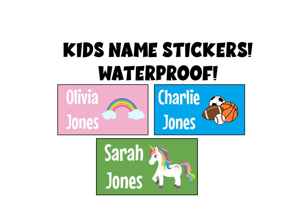 Kids Name Stickers, Waterproof Daycare Labels, School Supply Labels, N –  The Label Palace