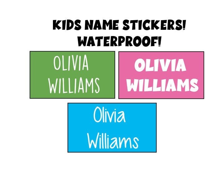 School Labels For Kids, Name Labels For School