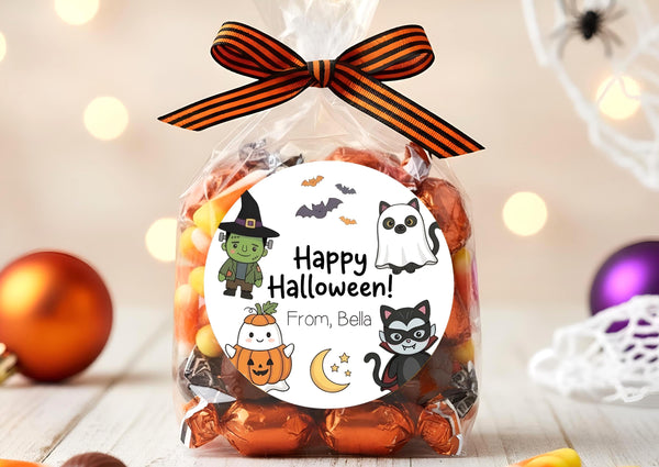 Halloween Stickers, Candy Halloween Stickers, Trick or Treat Stickers, Happy Halloween Label, Party Favor Stickers, Kids Halloween Stickers
