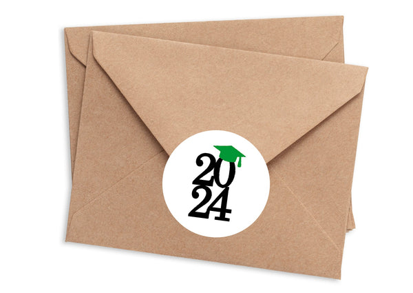 2024 Graduation Envelope Seals Labels Stickers, Large Round Graduation Stickers, Graduation Announcement Stickers