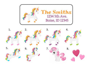 Unicorn Address Labels Stickers, 30 personalized labels!