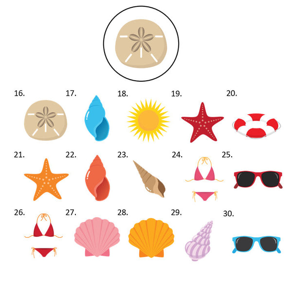 Summer Beach Seashell Envelope Seals Labels Stickers, 48 Personalized Stickers!