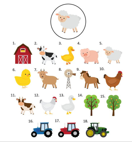 Farm Animal Barn Tractor Hershey Kiss Labels Stickers, 108 Personalized Stickers!