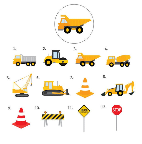 Construction Truck Envelope Seals Labels Stickers, 48 Personalized Stickers!