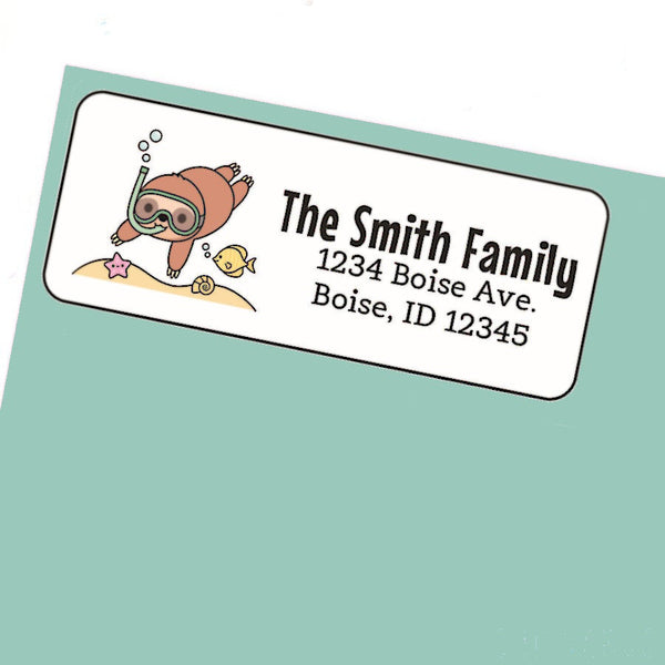 Sloth Address Labels Stickers, 30 personalized labels!