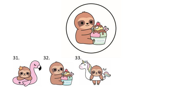 Sloth Envelope Seals Labels Stickers, 48 Personalized Stickers!