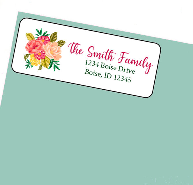 Flower Floral Address Labels Stickers, 30 personalized labels! – The Label  Palace