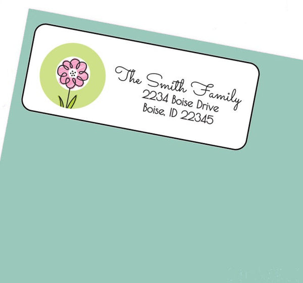 Flower Floral Address Labels Stickers, 30 personalized labels!