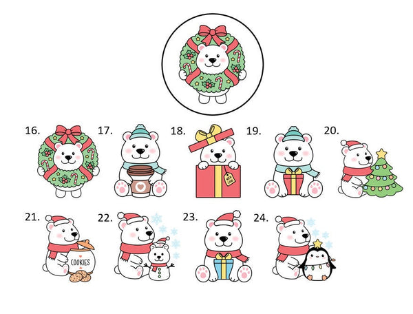 Christmas Sloth Polar Bear Envelope Seals Labels Stickers, 48 Personalized Stickers!