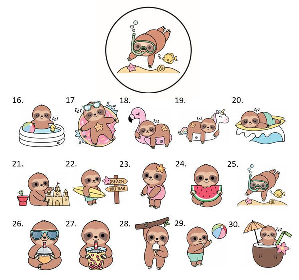 Sloth Envelope Seals Labels Stickers, 48 Personalized Stickers!