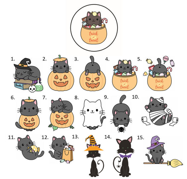 Halloween Black Cat Kitten Envelope Seals Labels Stickers, 48 Personalized Stickers!