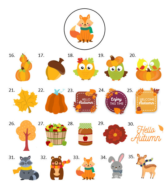 Fall Autumn Envelope Seals Labels Stickers, 48 Personalized Stickers!
