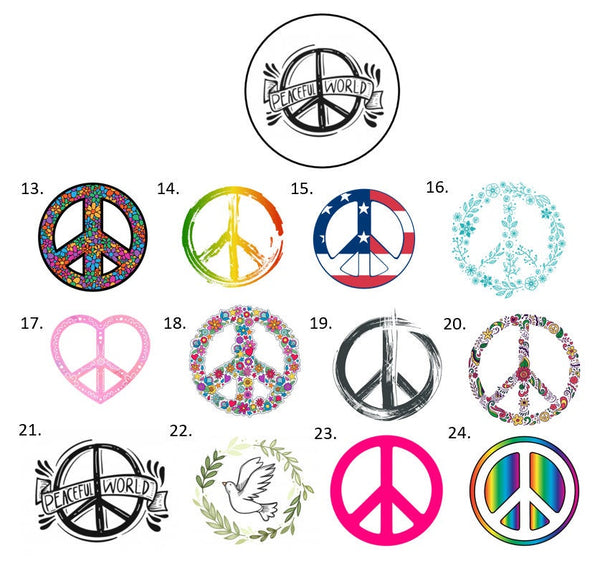 Peace Sign Symbol Hershey Kiss Labels Stickers, 108 Personalized Stickers!