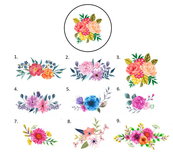 Flower Floral Envelope Seals Labels Stickers, 48 Personalized Stickers!