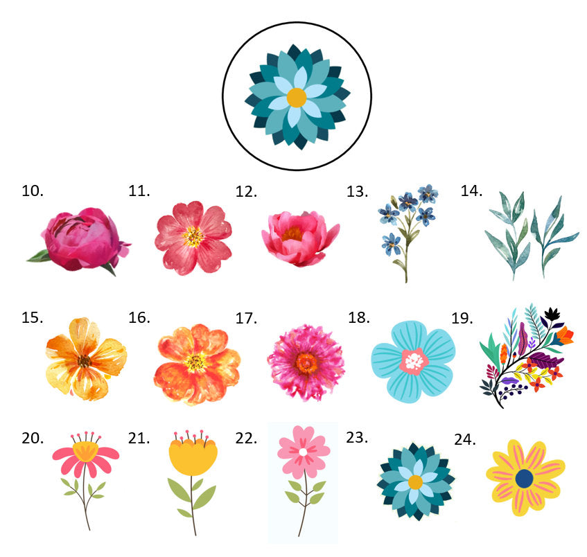 Wildflower Wax Seal Stickers - 50 Self-Adhesive Floral Seals For Invitations - View #2