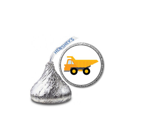 Construction Truck Hershey Kiss Labels Stickers, 108 Personalized Stickers!