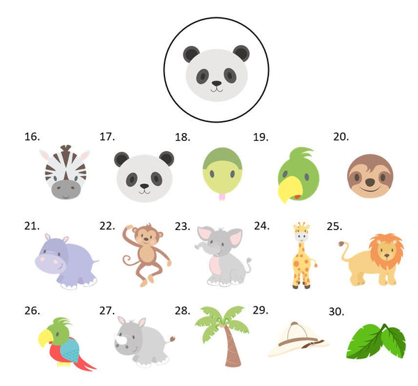 Jungle Safari Zoo Animal Hershey Kiss Labels Stickers, 108 Personalized Stickers!