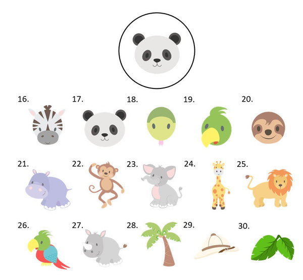 Jungle Safari Zoo Animal Envelope Seals Labels Stickers, 48 Personalized Stickers!