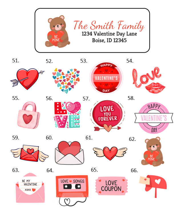 Valentine's Day Address Labels Stickers, 30 personalized labels! – The  Label Palace