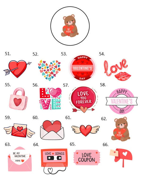 Valentine's Day Hershey Kiss Labels Stickers, 108 Personalized Stickers!