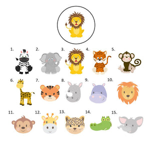 Jungle Safari Zoo Animal Hershey Kiss Labels Stickers, 108 Personalized Stickers!