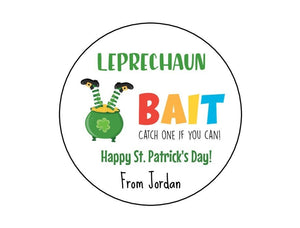St. Patrick's Day Stickers, Leprechaun Bait Labels, Personalized Kids St. Patrick's Day labels