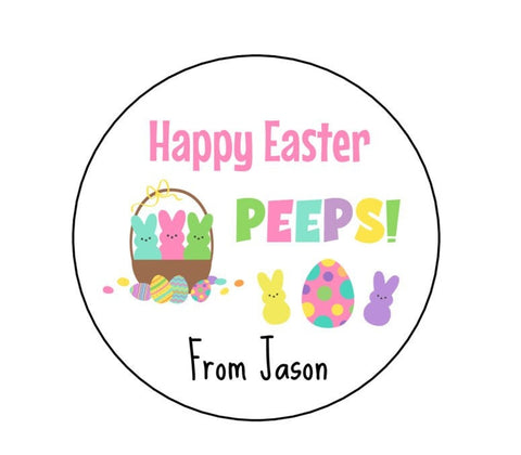 Easter Stickers, Easter Peeps Labels, Personalized Kids Easter labels