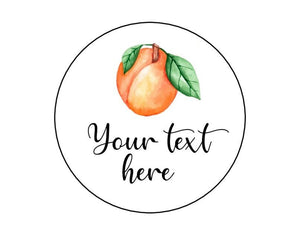 Peach Bridal Shower Labels, Peach Round Labels, Personalized Peach Gift Labels
