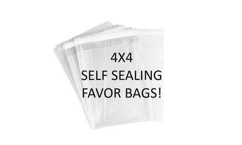 4x4 Self Sealing Bags, Favor Bags, Cellophane Treat Bags