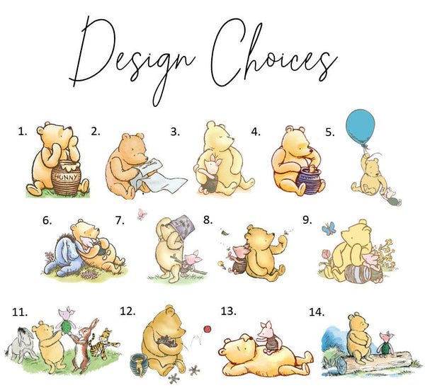 Pooh Bear Stickers, Pooh Bear Baby Shower Labels, Winnie Honey Favor Stickers