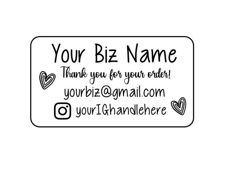 Thank You Business Labels, Social Media Labels, Personalized Business Order Stickers