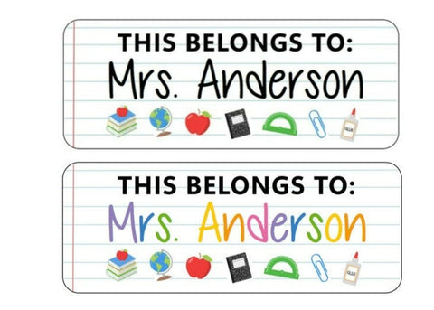 Teacher Labels, Teacher Book Stickers, Teacher Name Labels, Personalized Name Labels