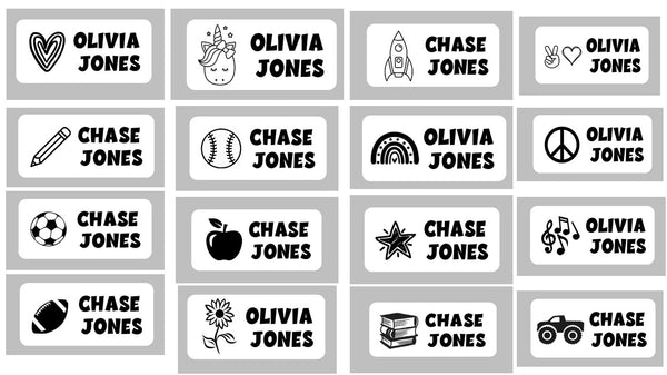 Kids Name Labels, School Supplies Labels, Personalized Name Label Rolls Stickers